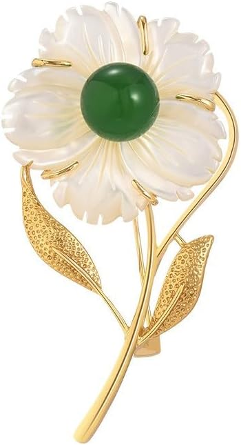 Flower Brooch for Women Girls Flower Rhinestone Brooch Gold Plated Lapel Pin Clothing Accessory Wedding Gift Fashion Jewelry for Mom Wife