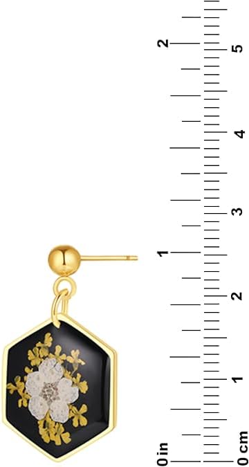 Forget-Me-Not and Queen Anne's Lace Pressed Wildflower Earrings | Pressed Flower Earrings | Handmade Drop and Dangle Earrings | Gift for Woman