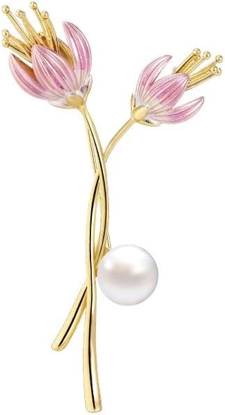 Flower Brooch for Women Girls Flower Rhinestone Brooch Gold Plated Lapel Pin Clothing Accessory Wedding Gift Fashion Jewelry for Mom Wife