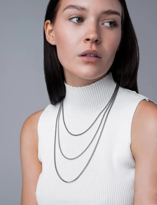 925 Sterling Silver Box Chain 2/3/4/5mm Necklace for Men Silver Link Chain for Women 16/18/20/22/24/26/30 Inches