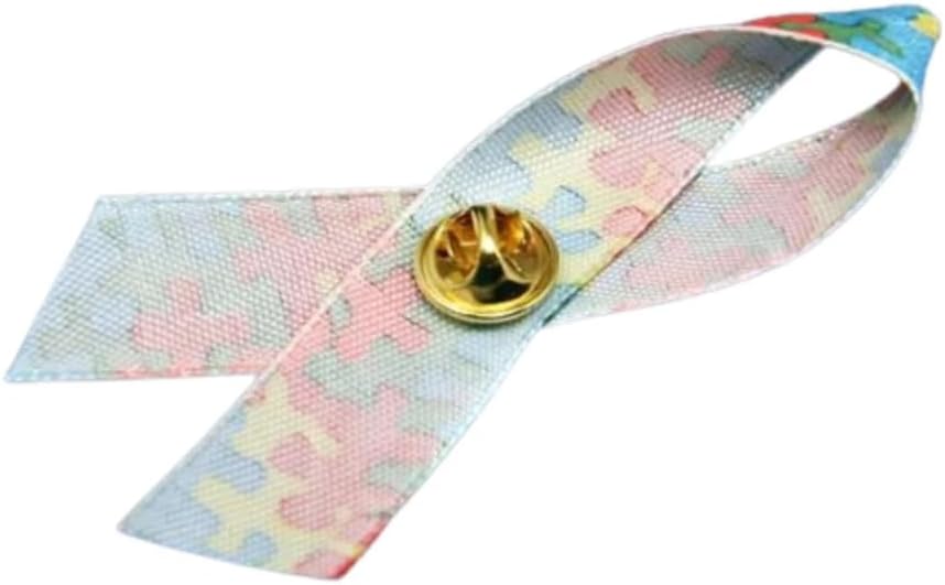 1/2/5/10/25/50/100pcs Satin Awareness Ribbon Pins (Pick your color), for Cancer & Disease Awareness, Bulk Quantities for Fundraising, Events, Gift Giving