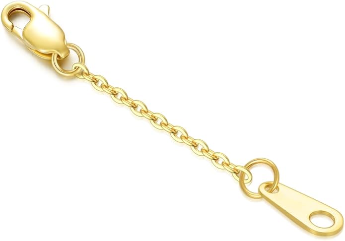 14k Gold Necklace & Bracelet Extender Chain, 1"/1.5"/2"/3"/4"/5" Durable Removable Gold Extension Chain