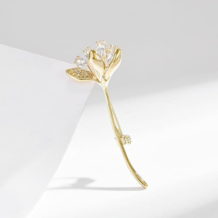 Flower Brooch Pin Rhinestones Pearl Flower Brooches Floral Pin Jewelry for Women Girls