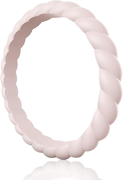 Egnaro Women's Bridal Rings Sets, Thin and Stackable Rubber Rings Women Wedding Bands - 2.5mm Width - 1.8mm Thick