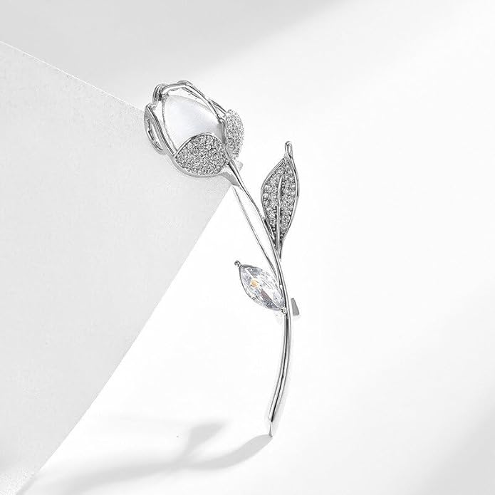 Flower Brooch Pin - Rhinestone Flower Pin 18k Gold Plated - Thanksgiving Day, Birthday, Wedding Gifts for Mom, Wife