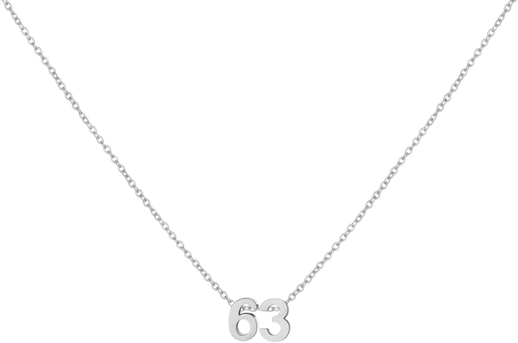 Number Necklace for Women Dainty 18K Gold Plated Pendant Necklace Charm Birth Month Personalized Jewelry Birthday Gift
