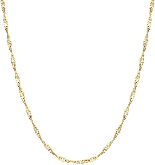 925 Sterling Silver Singapore Chain Lobster Clasp Paperclip Necklace for Women Sparkling Chain 2mm2.5mm3mm4mm5mm Gifts for Her