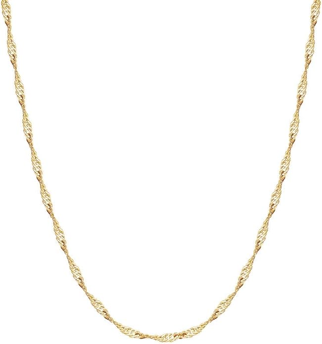 925 Sterling Silver Singapore Chain Lobster Clasp Paperclip Necklace for Women Sparkling Chain 2mm2.5mm3mm4mm5mm Gifts for Her