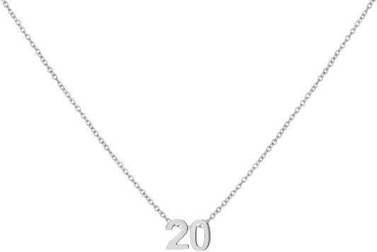 Number Necklace for Women Dainty 18K Gold Plated Pendant Necklace Charm Birth Month Personalized Jewelry Birthday Gift