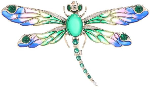 14K Gold Dynamic Dragonfly Brooch with Moissanite Wing Design, A Day-to-Night Transition Accessory, Suitable for Office and Dinner Parties