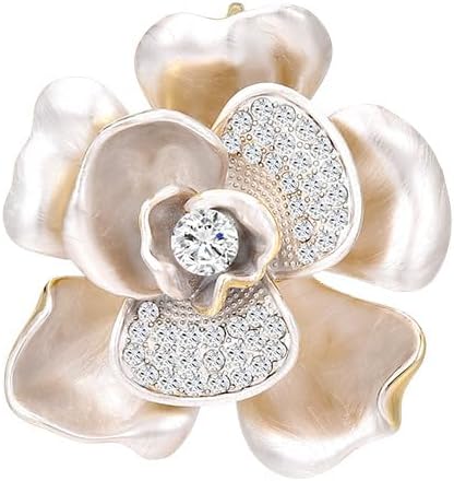 Flower Brooch Pin Rhinestones Pearl Flower Brooches Floral Pin Jewelry for Women Girls