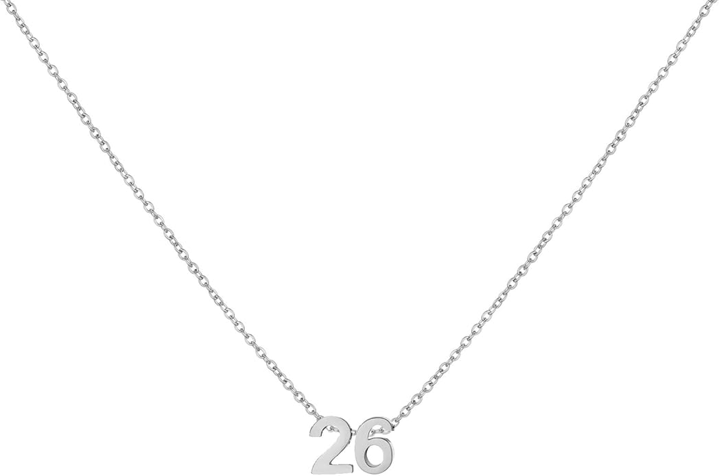 Number Necklace for Women Dainty 18K Gold Plated Pendant Necklace Charm Birth Month Personalized Jewelry Birthday Gift