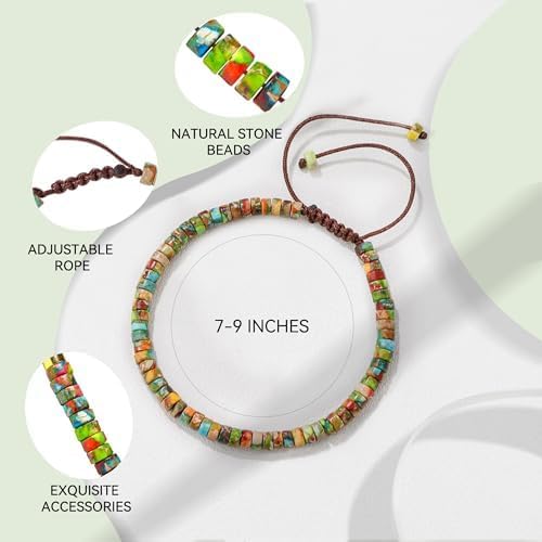 QuillVox Healing Bracelets for Women : Inspirational Natural Stone Bracelets - Get Well Soon Present - Spiritual Present Thoughtful Gift for Friends Sister, Life is Tough But So are You Bracelet