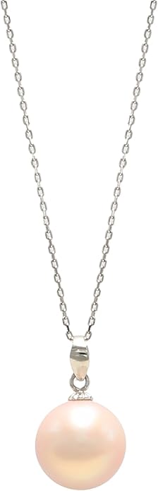 Freshwater Cultured Pearl Necklace, Real Pearl Necklace with Silver Chain and Clasp, Jewelry for Brides Wedding Gifts for Women Her Wife Sister