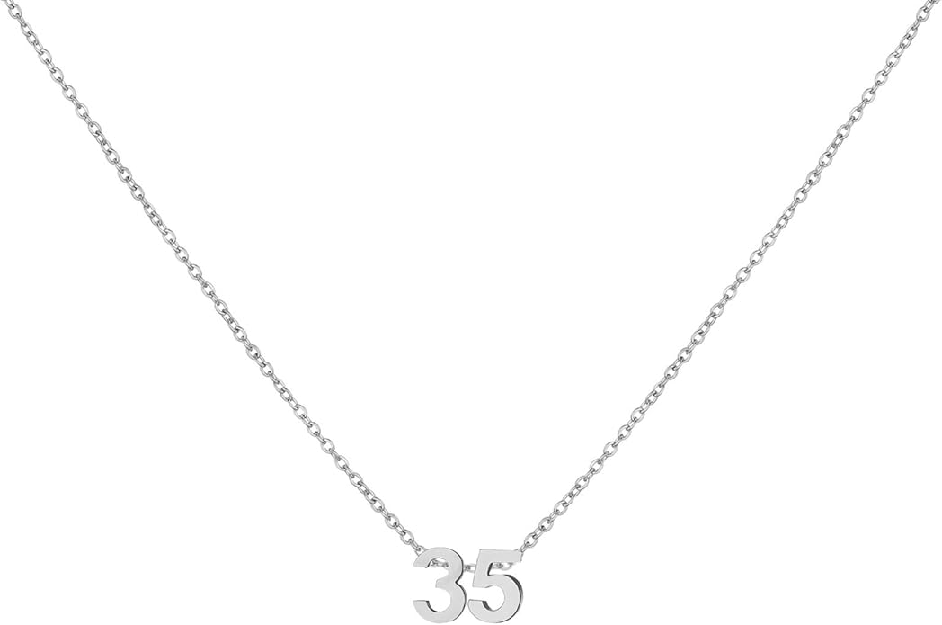 Number Necklace for Women Dainty 18K Gold Plated Pendant Necklace Charm Birth Month Personalized Jewelry Birthday Gift