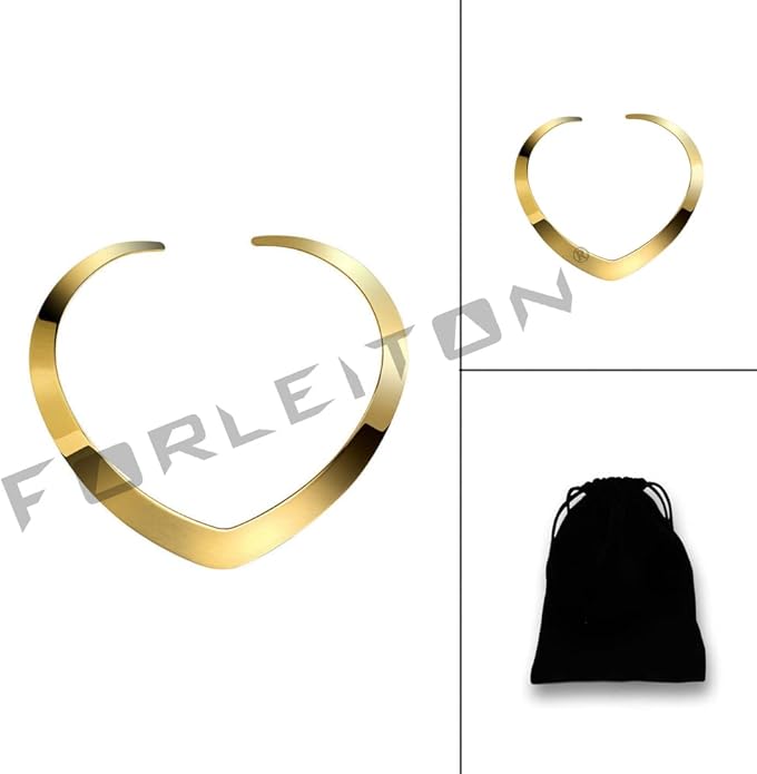 18K Gold Plated Necklace Love Choker Heart Shape Women Statement Jewelry Wide Choker Necklace Sparkly Collar Necklaces