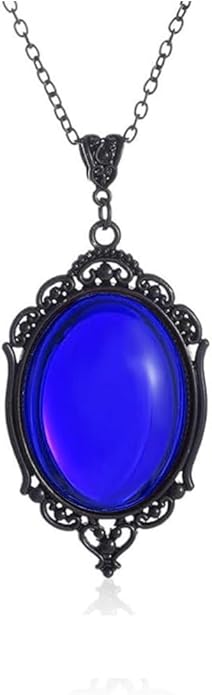 MIFYNN Gothic Stardust Crystal Cameo Necklace Red Purple Crystal Pendant Necklace Vintage Satan Demon Halloween Jewelry for Women