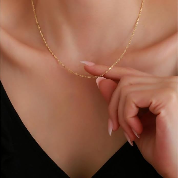 925 Sterling Silver Singapore Chain Lobster Clasp Paperclip Necklace for Women Sparkling Chain 2mm2.5mm3mm4mm5mm Gifts for Her
