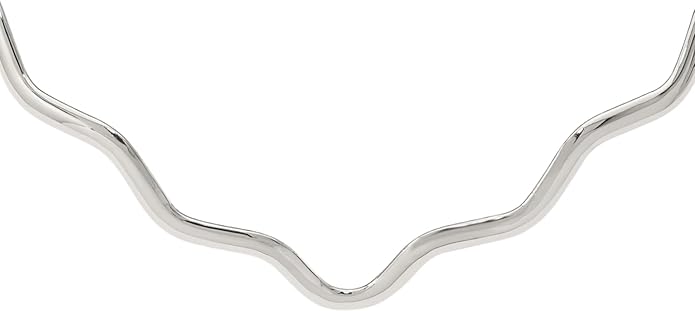 925 Sterling Silver Wavy V Shape Neck Collar Neckwire Chain Cuff Choker Necklace
