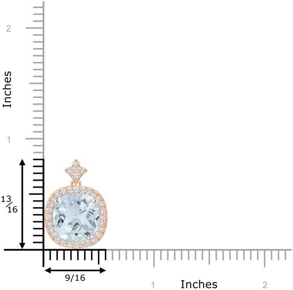 Angara Natural Aquamarine Pendant for Women | Vintage in 14K Solid Gold/Platinum With 18" Chain | March Birthday, Anniversary, Gemstone Jewelry Gift
