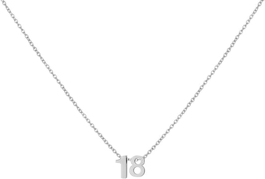Number Necklace for Women Dainty 18K Gold Plated Pendant Necklace Charm Birth Month Personalized Jewelry Birthday Gift