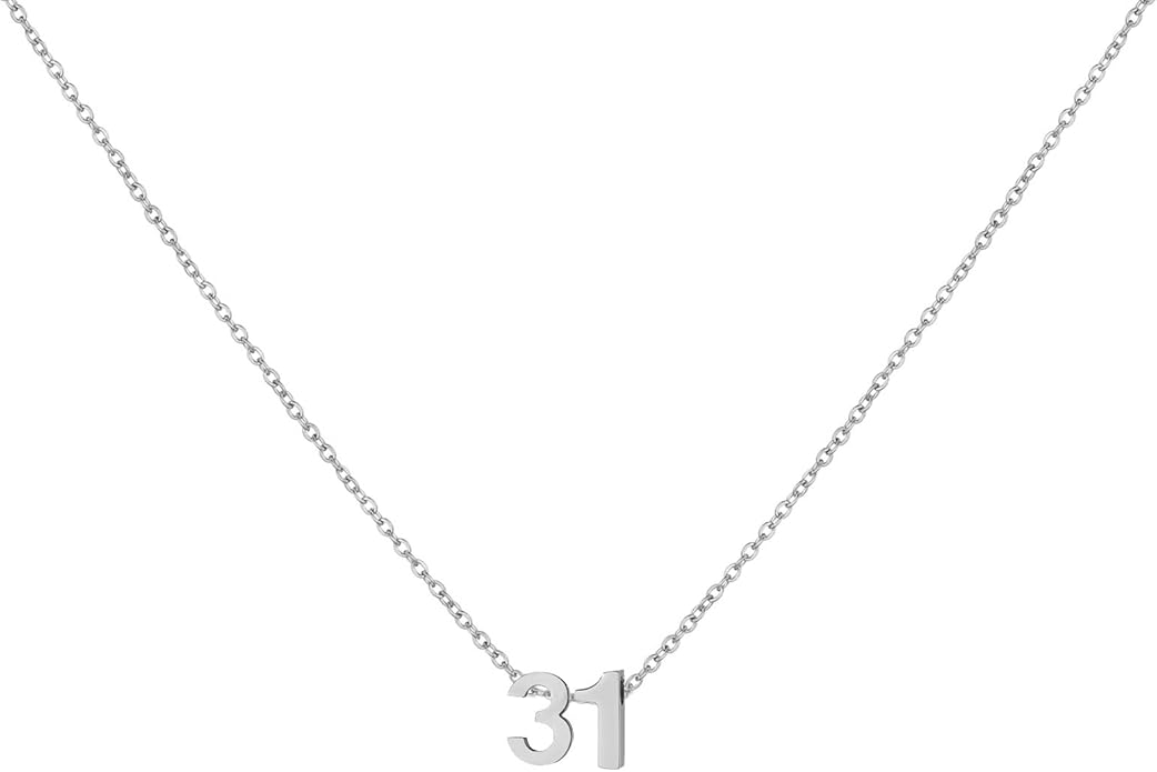 Number Necklace for Women Dainty 18K Gold Plated Pendant Necklace Charm Birth Month Personalized Jewelry Birthday Gift