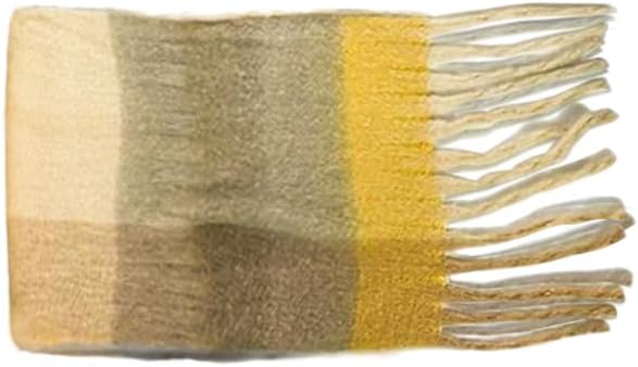 SHOHOKU Large Chunky Plaid Scarf Coloured Checked Oversized Scarf Tassel Soft Fall Winter Thick Warm Shawl Women