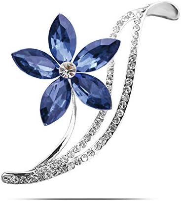 coadipress Flower Brooch for Women Girls Crystal Rhinestone Flower Floral Lapel Pin Elegant Clothing Accessory Wedding Gift Fashion Jewelry Gift