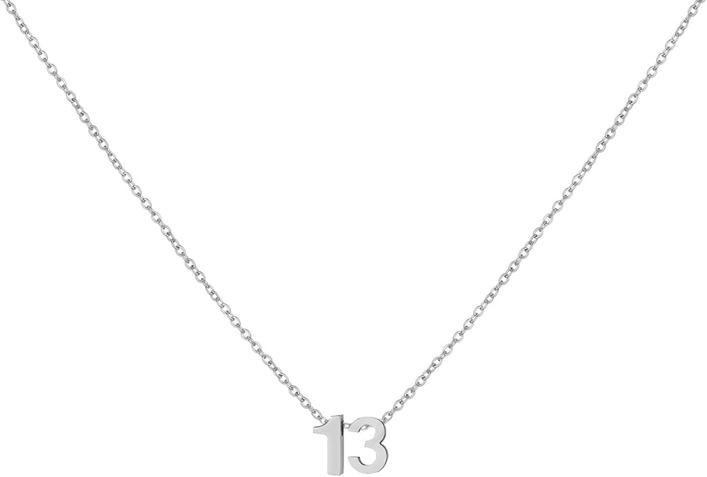 Number Necklace for Women Dainty 18K Gold Plated Pendant Necklace Charm Birth Month Personalized Jewelry Birthday Gift