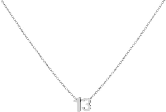 Number Necklace for Women Dainty 18K Gold Plated Pendant Necklace Charm Birth Month Personalized Jewelry Birthday Gift