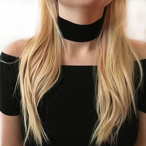 Sora Tuki Black Choker Necklace for Women 1cm-3cm Wide Velvet Leather Lace Chocker Tattoo Collar 90s Goth Jewelry