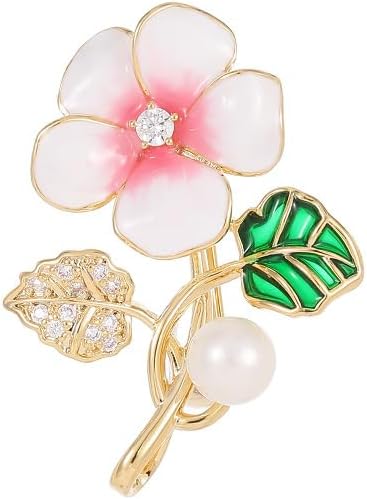 14K Gold High-End Suit Coat Pin, Unique Design Little Bee Flower Gold Brooch Pin for Women, Vintage Brooch