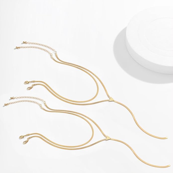 Chunky Gold Choker Necklace for Women,Trendy Silver Statement Necklace Long Snake Chain Drop Necklace,Charm Prom Body Jewelry Accessories Gifts