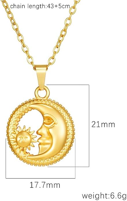 PINK TOWN Sun Necklace for Women Vintage Bohemian Spiral Sun Pendant Necklace Unique Gold Statement Sun Necklace Boho Style Jewelry