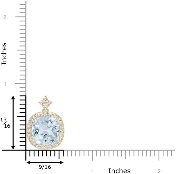 Angara Natural Aquamarine Pendant for Women | Vintage in 14K Solid Gold/Platinum With 18" Chain | March Birthday, Anniversary, Gemstone Jewelry Gift