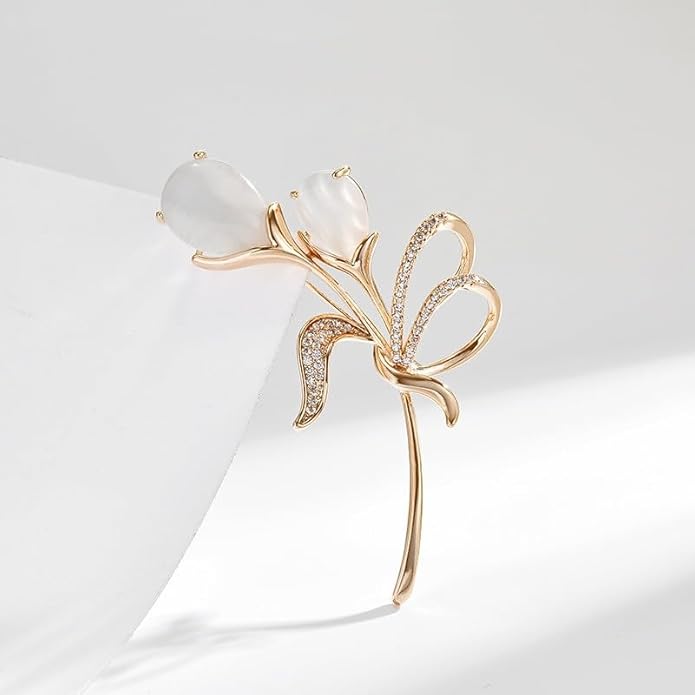 Flower Brooch Pin Rhinestones Pearl Flower Brooches Floral Pin Jewelry for Women Girls