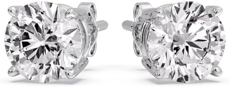 1/2-5 Carat Lab Grown Diamond Solitaire Earrings for Women IGI Certified 14K Gold Push Back Stud Earrings (E-F-G, VS1-VS2, 0.50-5 c.t.w)