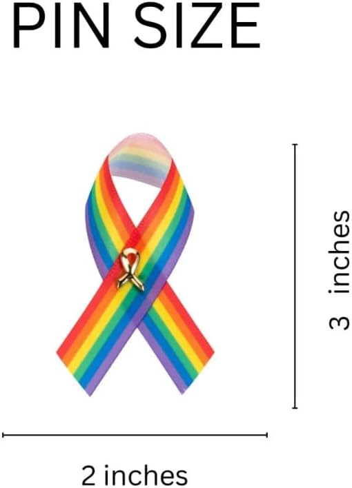 1/2/5/10/25/50/100pcs Satin Awareness Ribbon Pins (Pick your color), for Cancer & Disease Awareness, Bulk Quantities for Fundraising, Events, Gift Giving