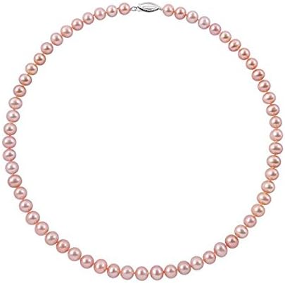 Belacqua Natural Cultured Freshwater Pearl Strand Necklace in Sterling Silver, Size 5.5-9.5mm, Length-16 to 36 Inches, Clasp-Fishhook, Jewelry for Women, Gift Box Included