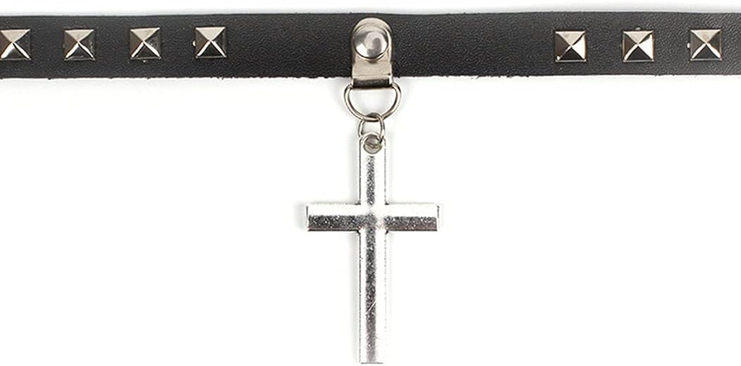 Gothic Choker Necklace Black Geometric Leather Collar Necklace Fashion Punk Jewelry for Women