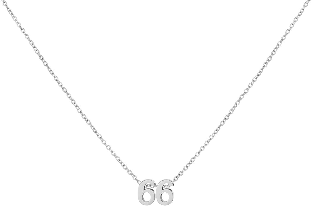 Number Necklace for Women Dainty 18K Gold Plated Pendant Necklace Charm Birth Month Personalized Jewelry Birthday Gift