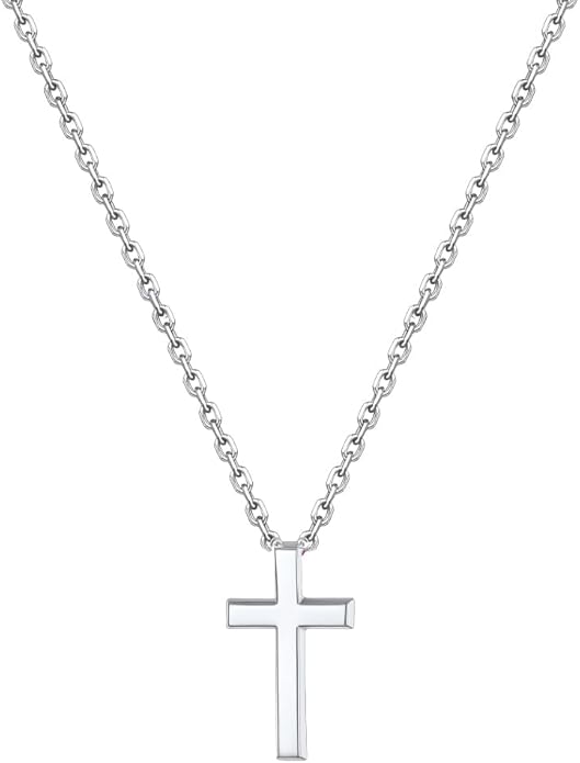 U7 Cross Necklace for Women,Silver/14K Gold Large or Small Cross Necklaces with CZ Diamond,Faith Birthday/Christmas Gift for Her Women Mother Daughter Grandmother