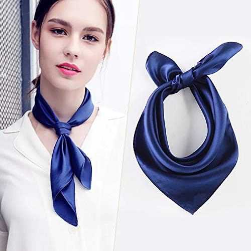 ANDANTINO 100% Mulberry Silk Scarf -21” Lightweight Square Neckerchief – Breathable Digital Printed Scarves with Gift Packed