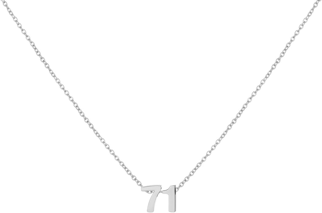 Number Necklace for Women Dainty 18K Gold Plated Pendant Necklace Charm Birth Month Personalized Jewelry Birthday Gift