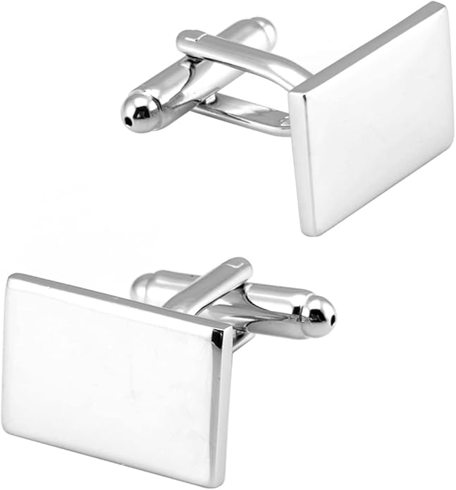 Jonwo Classic Rectangle Stainless Steel Men's Cufflinks in Gift Box Classic Tuxedo Shirt Cuff Link for Wedding Formal Business