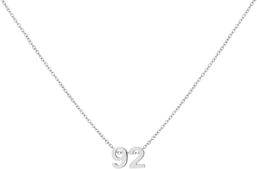 Number Necklace for Women Dainty 18K Gold Plated Pendant Necklace Charm Birth Month Personalized Jewelry Birthday Gift