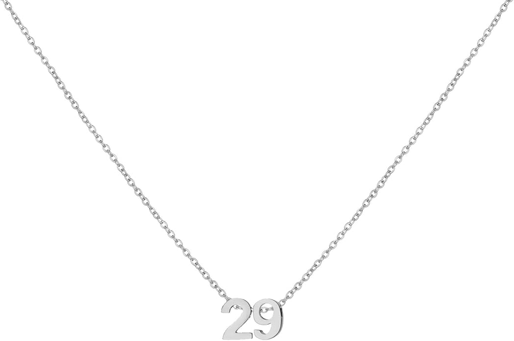 Number Necklace for Women Dainty 18K Gold Plated Pendant Necklace Charm Birth Month Personalized Jewelry Birthday Gift