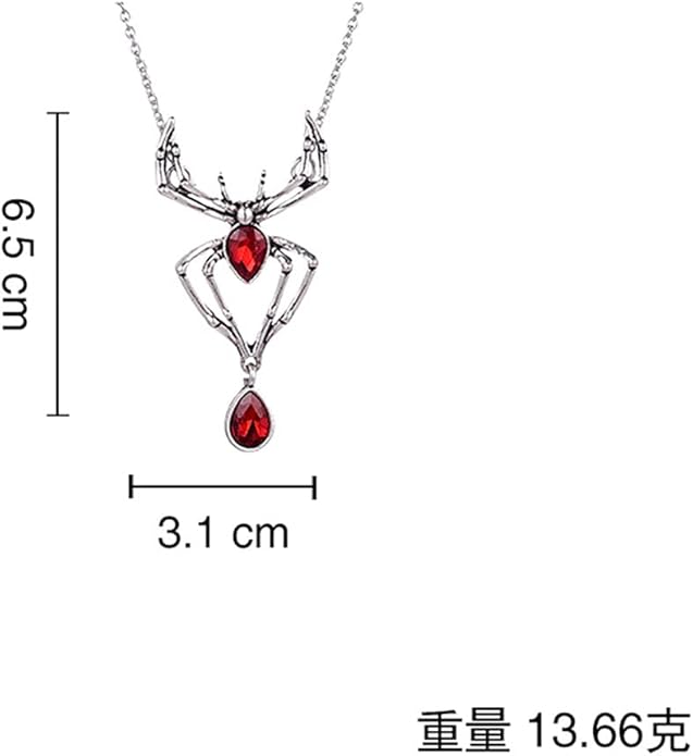 MIFYNN Vintage Gothic Spider Necklace Halloween Crystal Spider Pendant Necklace Punk Style Reptile Animal Jewelry for Woman