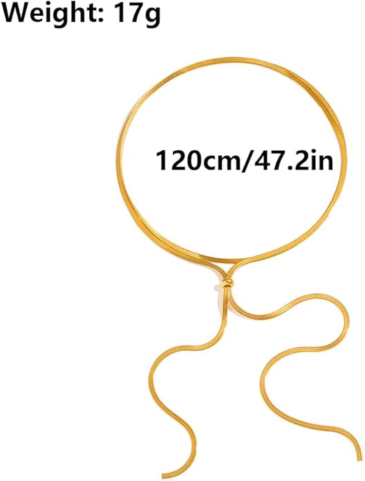 Chunky Gold Choker Necklace for Women,Trendy Silver Statement Necklace Long Snake Chain Drop Necklace,Charm Prom Body Jewelry Accessories Gifts