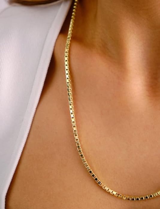 925 Sterling Silver Box Chain 2/3/4/5mm Necklace for Men Silver Link Chain for Women 16/18/20/22/24/26/30 Inches